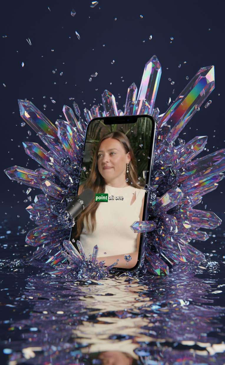 Clip viewer showing polished short-form edit